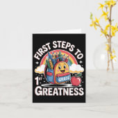 新学期子供へ服、女の子、学生。1 カード (黄色い花)