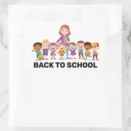 新学期子 長方形シール (バッグ)