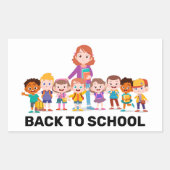 新学期子 長方形シール (正面)