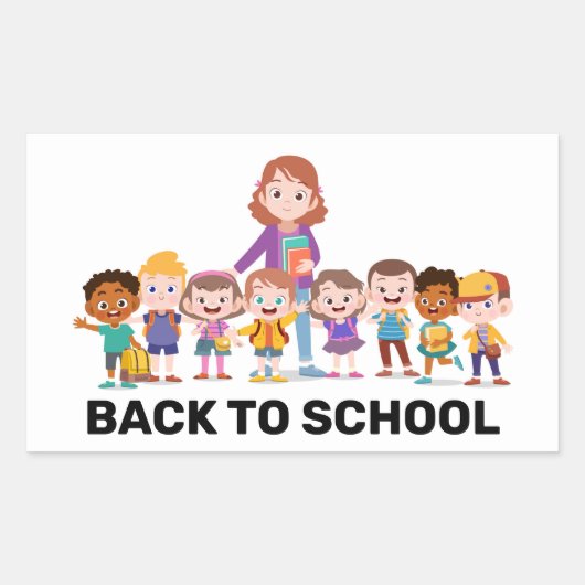 新学期子 長方形シール (正面)