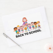 新学期子 長方形シール (封筒)