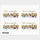 新学期子 長方形シール (シート)