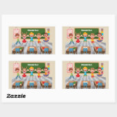 新学期子 長方形シール (シート)