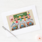 新学期子 長方形シール (封筒)