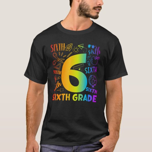 新学期学校の最初の日タイポグラフィシックス Tシャツ (正面)