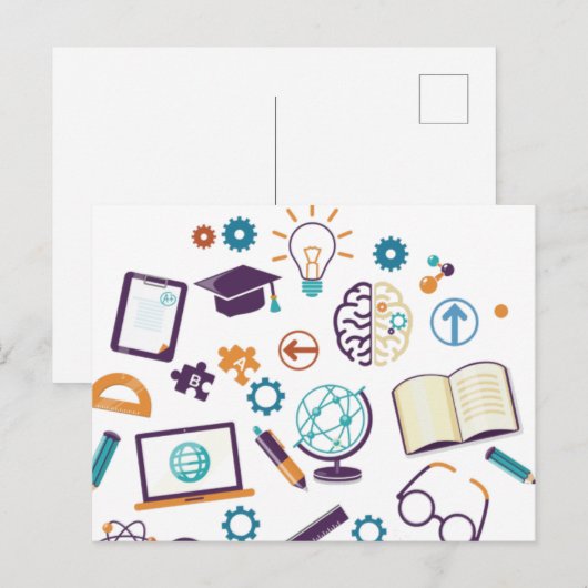 新学期学校用品 ポストカード (正面/裏面)