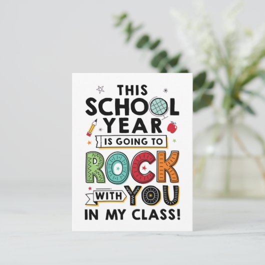 新学期学生勇気付けられるはがき ポストカード (スタンド正面)