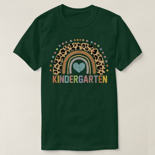 新学期幼稚園レインボーヒョウ茶 Tシャツ (デザイン正面)