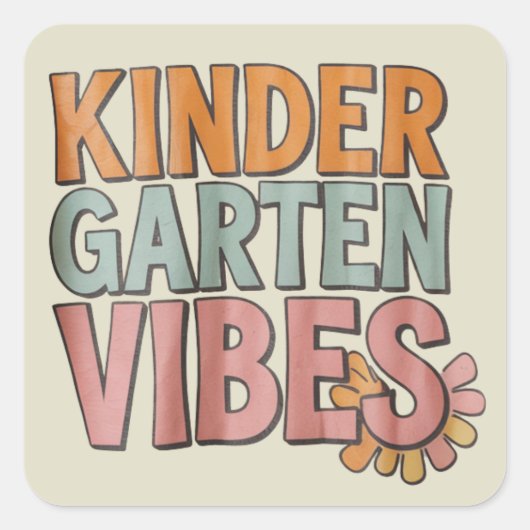 新学期幼稚園前K一年生 スクエアシール (正面)