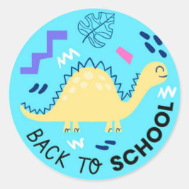 新学期恐竜クラシック丸ステッカー ラウンドシール