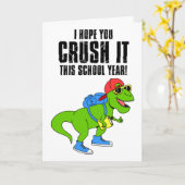 新学期恐竜 カード (黄色い花)