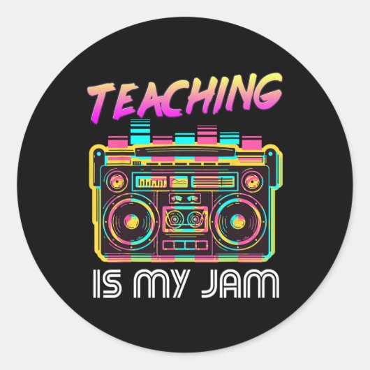 新学期教えレトロのMy Jam 80s Teache ラウンドシール (正面)