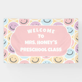 新学期教室デコール先生レトロ 横断幕