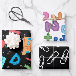 新学期数学と数値セット3 ラッピングペーパーシート