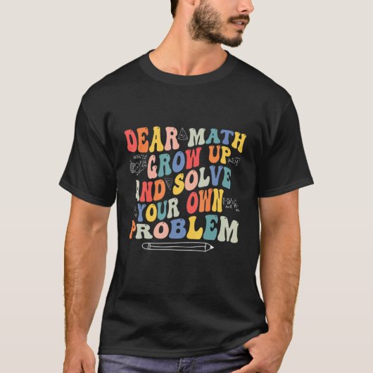 新学期数学引用文ガールボーイ先生Dea Tシャツ (正面)