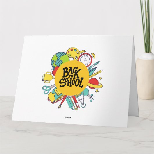 新学期日おもしろいギフト子供へギフト カード (裏面)