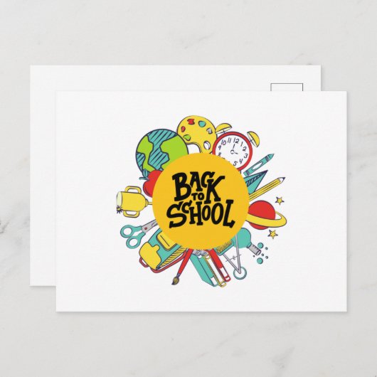 新学期日おもしろいギフト子供へギフト ポストカード (正面/裏面)