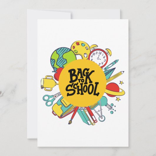 新学期日おもしろいギフト子供へギフト 招待状 (正面)