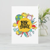 新学期日おもしろいギフト子供へギフト 招待状 (スタンド正面)