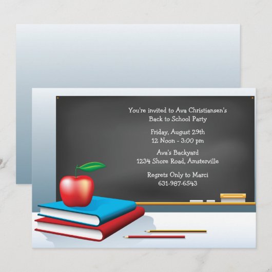 新学期時間招待状 招待状 (正面/裏面)