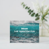 新学期歓迎の学生の海波 ポストカード (スタンド正面)