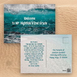 新学期歓迎の学生の海波 ポストカード