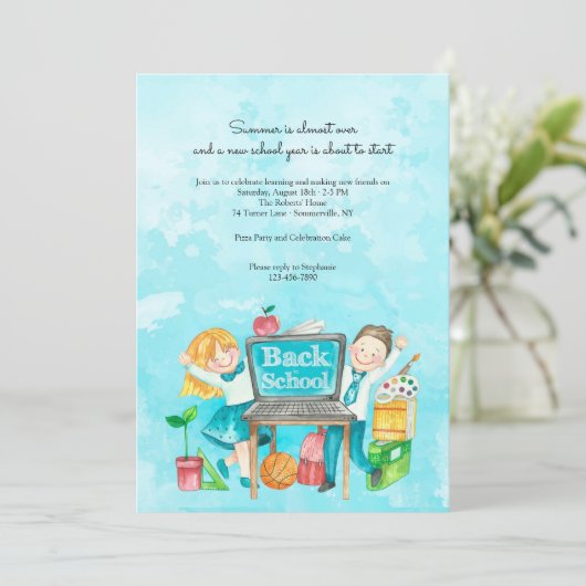 新学期水彩 招待状 (スタンド正面)