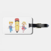 新学期漫画ハッピーペンシル&キッズ ラゲッジタグ (裏面横)