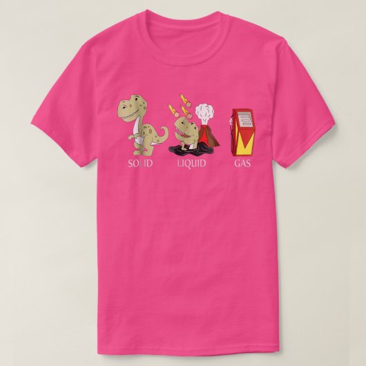 新学期無地の液体ガス恐竜 Tシャツ (デザイン正面)