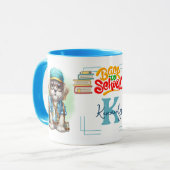 新学期犬バックパックを着カスタマイズた マグカップ (正面左)