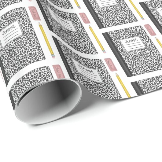 新学期用品の初日の卒業 ラッピングペーパー (ロールコーナー)