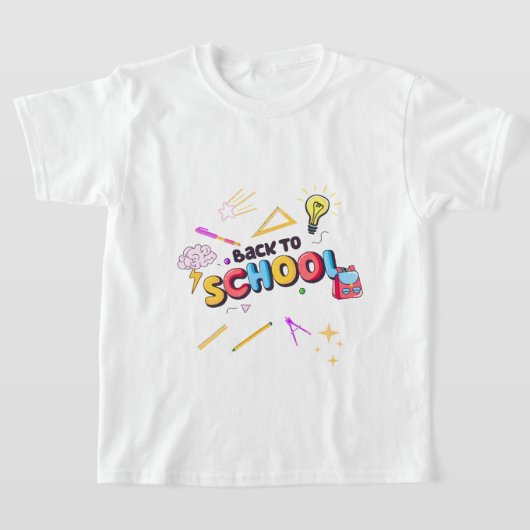 新学期用品シャツドカラフルール Tシャツ (レイダウン)