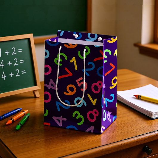 新学期番号(紫) ミディアムペーパーバッグ