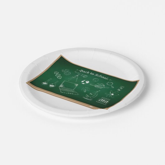 新学期科学技術教育 ペーパープレート (アングル)