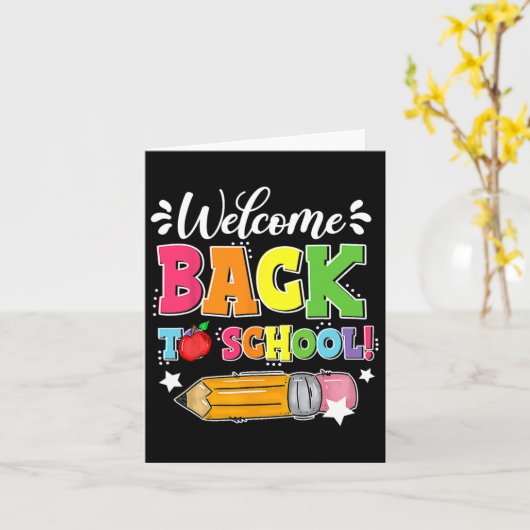 新学期第一日学校先生生 カード (黄色い花)