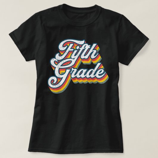 新学期第五級5級ヴィンテージレトロ Tシャツ (デザイン正面)