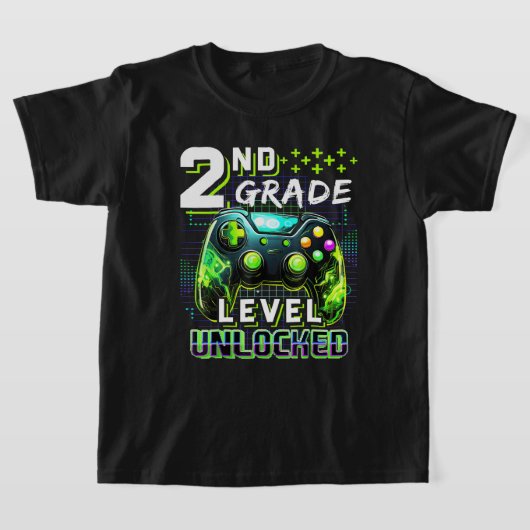 新学期第2学年ボーイズゲーマーレベルのロック解除 Tシャツ (レイダウン)