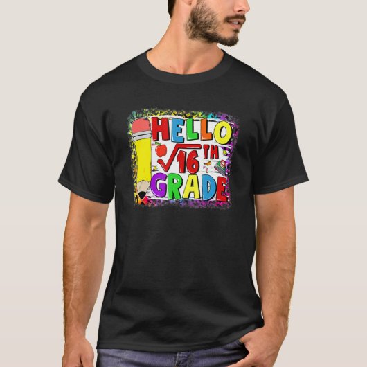 新学期第4級平方根16数学記 Tシャツ (正面)