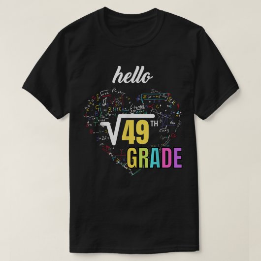 新学期第7級平方根49数学記 Tシャツ (デザイン正面)