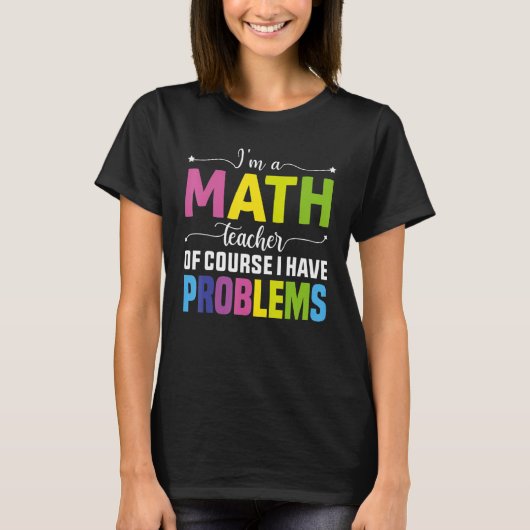 新学期算数レトロ先生算数T Tシャツ (正面)