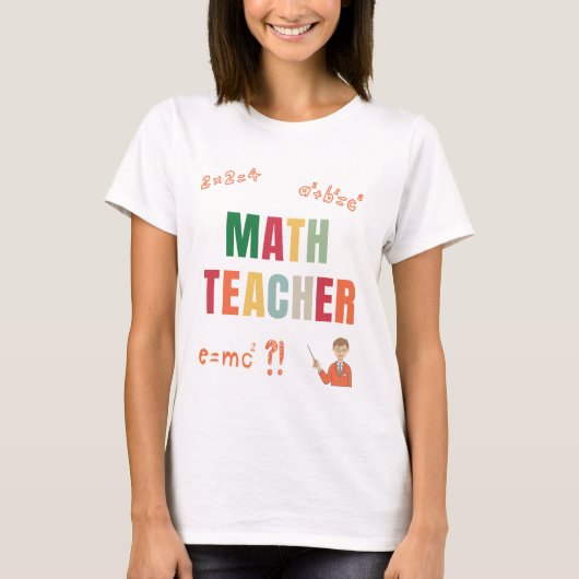 新学期算数先生カラフル Tシャツ (正面)