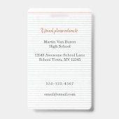 新学期管理者IDバッジ（写真付き） バッジ (裏面)