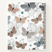新学期美しい蝶パーソナライズされた ノートブック (裏面)