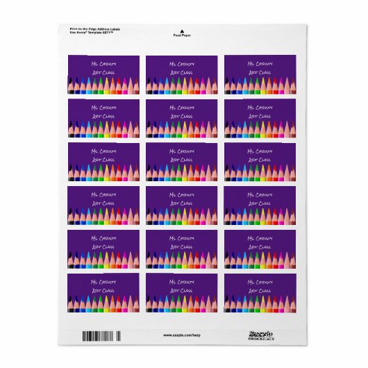 新学期色鉛筆 ラベル (フルシート)