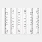 新学期色、緑、b&w ラッピングペーパーシート (正面3)