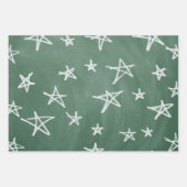 新学期色、緑、b&w ラッピングペーパーシート (正面2)