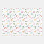 新学期色、緑、b&w ラッピングペーパーシート (正面)