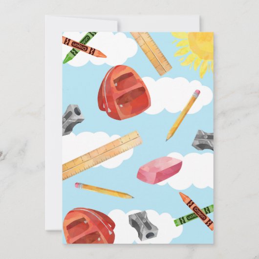 新学期誕生日パーティー招待招待状 招待状 (裏面)