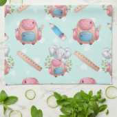 新学期象模様 キッチンタオル (折り畳み)