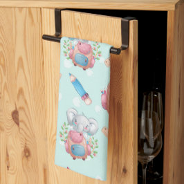 新学期象模様 キッチンタオル